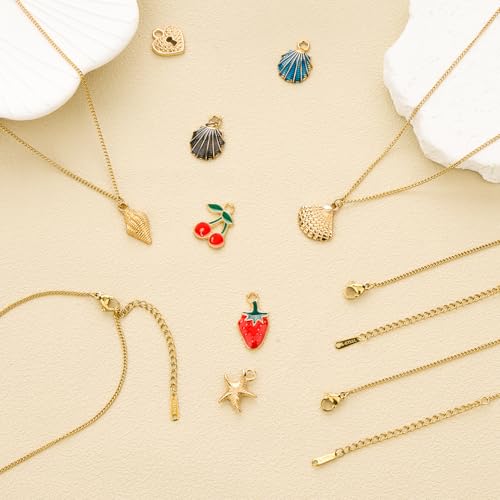SMYHTGLIF 20 Inches Stainless Steel Chain Bulk for Jewelry Making 12 Pcs Gold Curb Cuban Necklace Jewelry Making Supplies - color: Gold Curb, size: 20 inches