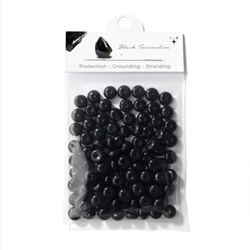 Raicegs 100pcs 5×8mm Rondelle Black Tourmaline Beads Natural Gemstone Beads Abacus Disk Stone Loose Beads for Jewelry Making DIY Bracelets Necklace - color: Black Tourmaline, size: 5×8mm Rondelle