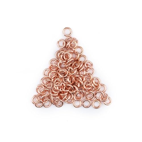 The Bead Chest Copper 4mm Round Open Jump Rings, Pack of 100 - color: Copper, size: 4mm
