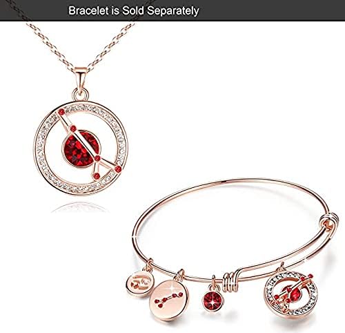 Leafael "Superstar Zodiac Constellation Pendant Necklace Made with Premium Crystal Horoscope Jewelry, Gold or Rose Gold Plated, 18"+ 2"
