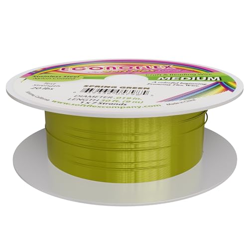 Soft Flex Econoflex Hobby Beading Wire - Flexible Stainless Steel Wire for Crafting - 7 Strand 0.19 30 Ft - style: Spring Green
