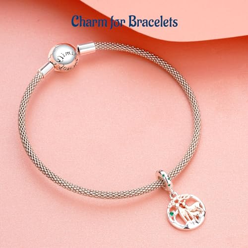 S925 Bead Dangle Charms for Bracelets Necklaces, Compatible with Pandora - style: Deer Family Charms