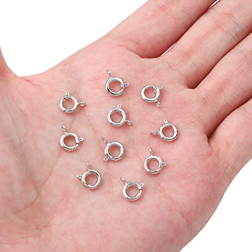 BEADIA Platinum Plated Spring Clasps Non Tarnish 7mm 20pcs for Jewelry Making Findings - color: Spring Clasps Platinum, size: 7mm
