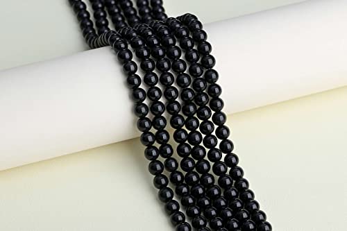 LAIDANLA Black Obsidian 6mm Natural Stone Beads Round Loose Gemstone Stone Beads for DIY Bracelet Necklace Earrings Jewelry Making Polishing Genuine Real Beading 96PCS 2 Strand 32" - color: E-Black Obsidian, size: 6mm