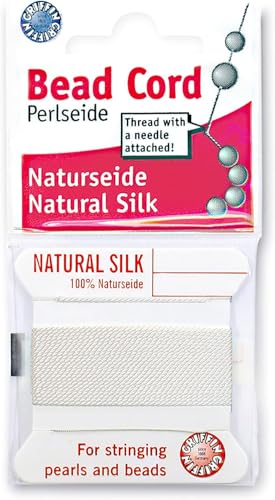 Griffin Bead Cord 100% Natural Silk White #1
