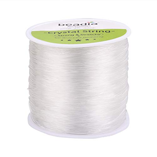 BEADIA Elastic Crystal String 0.8mm Clear Bead Cord for Bracelet Beading Jewelry Making 131yard - size: 0.8mm
