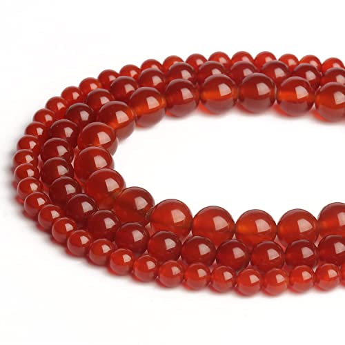 60pcs 6mm Red Agate Beads Natural Gemstone Beads Round Loose Beads for Jewelry Making - color: Red Agate, size: 6mm