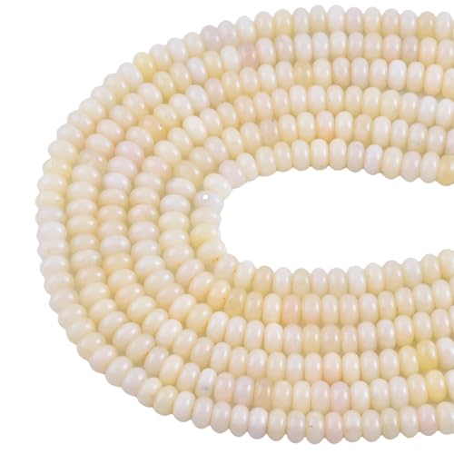 Rondelle Beads for Jewelry Making 5x8mm Natural Stone Beads 1 Strand 15.5inch Lentil Spacer Beads Rondelle Gemstone Bead Semi-Precious Stone Bead for Bracelet Necklace Crafts Yellow Jade Bead - color: Yellow Jade Beads