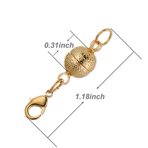 Magnetic Jewelry Clasp for Bracelet Necklace 8mm Nail Sand Scrub Finishes Round Design Gold/Silver Color - color: Nail-sand Gold and Silver