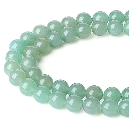 LAIDANLA Green Aventurine 8mm Natural Stone Beads Round Loose Gemstone for DIY Bracelet Necklace Earrings Jewelry Making Polishing Genuine Real Stone Beading 96PCS 2 Strand 32" - color: H-Green Aventurine, size: 8mm