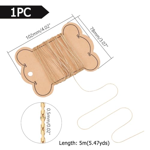 UNICRAFTALE 5m Necklace Chains for Jewelry Making Stainless Steel Soldered Necklace Chain Coreana Chains 0.5mm Golden Metal Necklaces Bracelet Chain for Women Men DIY Jewelry Making