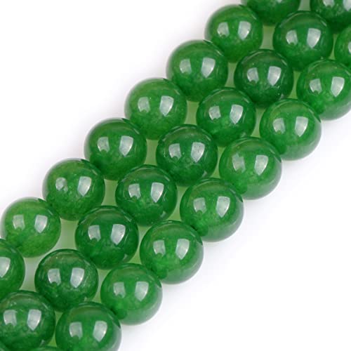 GEM-Inside Natural 14mm Green Taiwan Jade Gemstone Loose Beads Round Crystal Energy Stone Power for Jewelry Making 15" - color: Green Taiwan Jade, size: 14mm