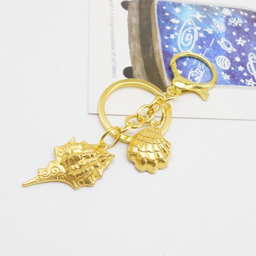 Julie Wang 90PCS Alloy Ocean Pendants Antique Silver Gold Tone Mermaid Tail Seahorses Shell Starfish Mixed Sea Charms for Necklace, Bracelet Summer Beach Jewelry Nautical Themed Craft Supplies - color: Gold Tone