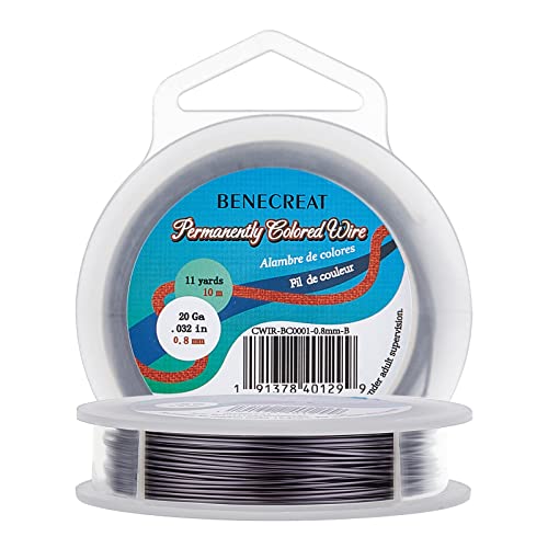 BENECREAT 20-Gauge Tarnish Resistant Jewelry Wire (33 Feet / 11 Yards) – Gunmetal Beading Wire for Bracelets, Necklaces, Crafting - color: Gunmetal, size: 20-Gauge(33-Feet/11-Yard)