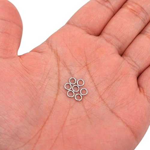 1000PCS 5mm 1mm Thickness 18 Gauge Stainless Steel Jump Rings, Unwelded Metal Round O Rings for Necklace Bracelet Keychain Chainmail Jewelry Making - size: 5mm OD-1.0mm Thick-18 Gauge