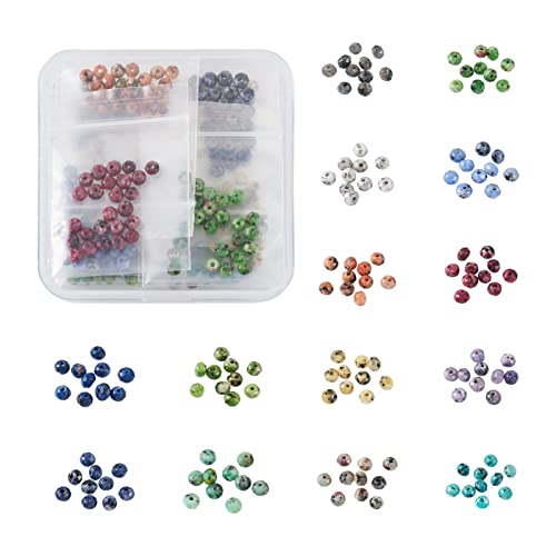 Craftdady 350Pcs Natural Faceted Gemstone Beads 14 Colors Rondelle Jasper Beads Dyed Round Loose Spacer Energy Healing Power Stone Beads for DIY Jewelry Crafts, 4x3mm - color: 14 Colors Sesame Jasper