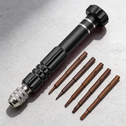 5-in-1 Multifunctional Small Screwdriver, Precision Set with 5 Micro Bits, Mini Repair Magnetic Screwdriver Kit for Eyeglass Sunglasses Electronics Cellphone Jewelry, Black - color: Black