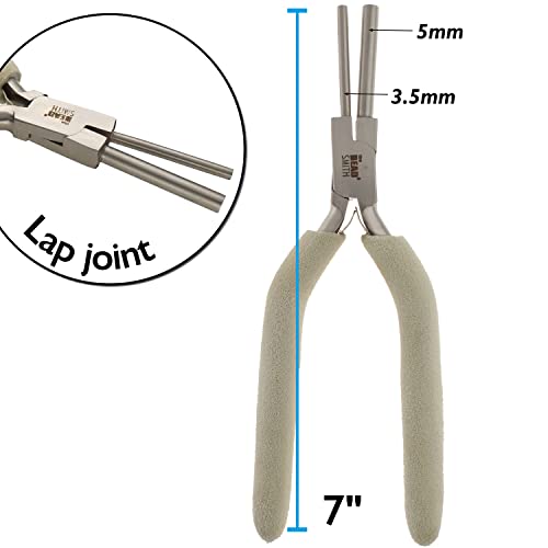The Beadsmith Bail Making Pliers, 7 inches (178mm) in length, Creates Two Loop Sizes (3.5mm, 5.5mm), Polished Steel Head with Comfort Grip Handle - style: Bail Making
