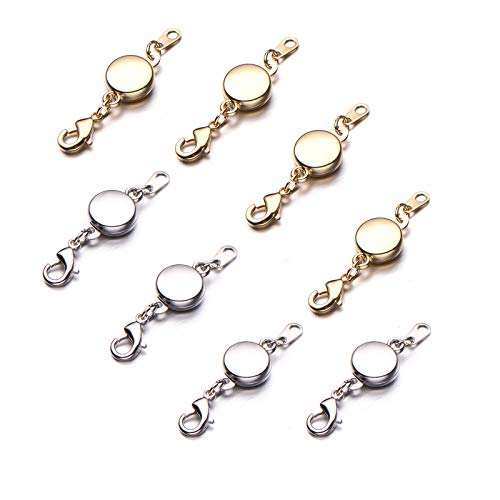 Zpsolution Locking Magnetic Clasps for Jewelry Necklaces Bracelets - Light and Small Keep the Clasp in Back - color: 4 Gold and 4 Silver
