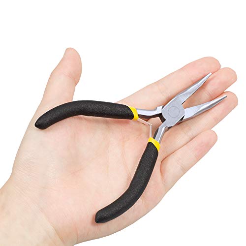 Mini Bent Nose Pliers for Jewelry Making 5 Inch Smooth Jaw Micro Beading Pliers Precision Handcraft DIY Hand Tool - size: Bent Nose