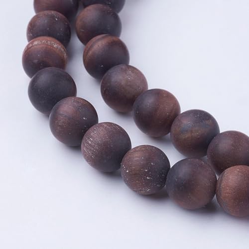 45Pcs Natural Red Tiger Eye Round Bead 8mm Round Natural Gemstone Beads Frosted Spacer Loose Bead for DIY Craft Bracelet Necklace Earrings Jewelry Making Supplies - color: Frosted Natural Tiger Eye
