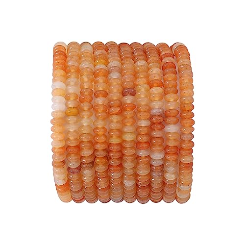 BEADIA Natural Red Aventurine Disk Stone Beads 4x2mm 160pcs Rondelle Loose Semi Gemstone Beads for Jewelry Making Design - color: Red Aventurine