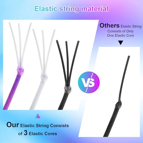 492 Ft Stretchy Bracelet String 1mm Elastic String for Bracelets 3 Roll Elastic String Elastic Cord for Jewelry Making Necklaces Beading Crafts with Scissors & Beading Needle(Rainbow, White, Black)
