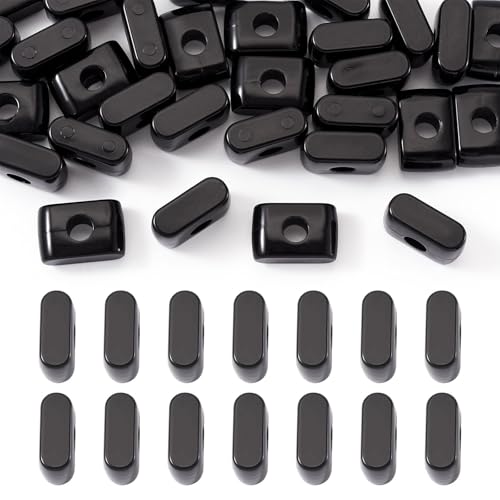 30Pcs Acrylic Letter Beads Letter I Chunky Vowel Large Hole Bead with Horizontal Hole Black Plastic 3D Initial Alphabet European Beads for Key Chains Necklace DIY Craft Arts Projects - color: Black I