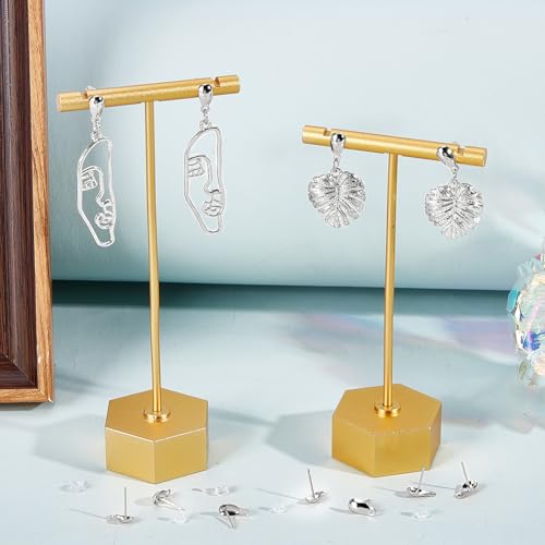 Beebeecraft 100Pcs Stud Earring with Loop 304 Stainless Steel Teardrop Post Earring Findings with Ear Nuts for Dangle Jewelry Making DIY Crafts Supplies Accessories - color: Stainless Steel Color