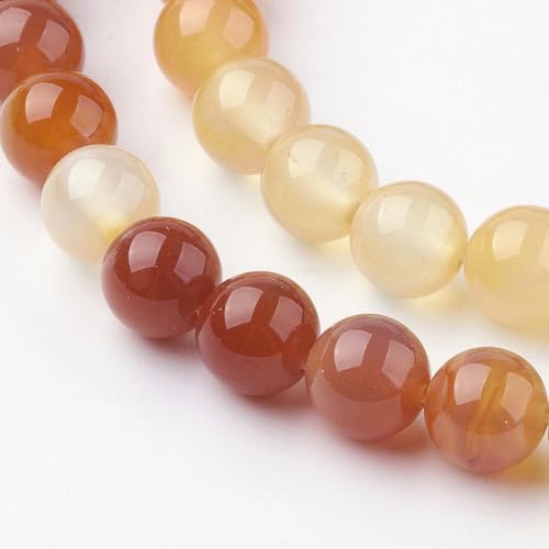 45Pcs Natural Carnelian Beads 8mm Round Natural Gemstone Beads Smooth Loose Spacer Bead for DIY Craft Bracelet Necklace Earrings Jewelry Making Supplies - color: Natural Carnelian