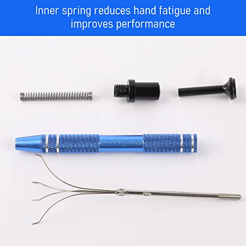 4Pcs 4 Prongs Jeweler's Pick Up Tool, Stainless Steel Piercing Ball Grabber Tools,4-Claw Pick up Tool for Small Parts Grabber for IC Chip Electronic Components Nails Clamping