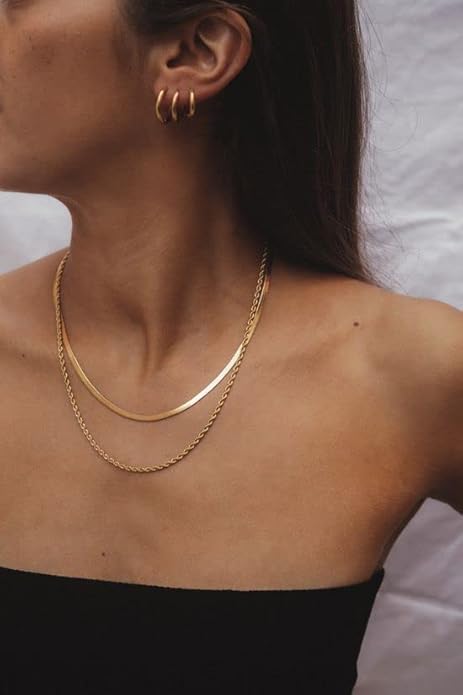 Hey Harper Gold Necklace For Women Trendy Necklace - 14K Golden PVD Coating Waterproof & Sweatproof Non Tarnish Jewelry Chain Necklaces