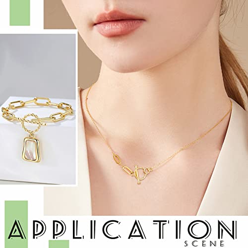 PH PandaHall 18K Gold Jewelry Clasps, Hollow Toggle Clasps Oval T-Bar Links Bracelet Closure Hook Fastener IQ End Connectors for Necklace Jewelry Making, 10 Sets - color: 5 Styles