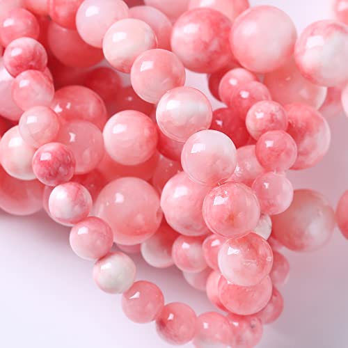 90pcs 4mm Natural Pink White Persian Jade Gemstone Beads Round Loose Spacer Beads for Jewelry Making DIY Bracelets Necklaces 15" (Pink Persian Jade, 4mm) - color: Pink Persian Jade, size: 4mm