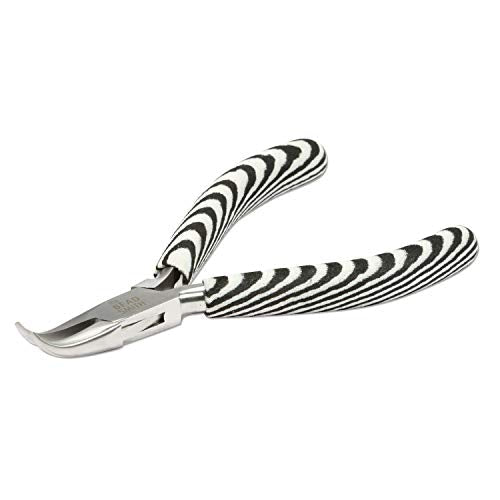 The Beadsmith Bent Chain Nose Pliers – Zebra Print Line – 5 inches (127 mm) – Comfortable Handle with Double Leaf Springs – Jewelry Making Tool for Creating Bracelets, Earrings and Necklaces - size: bent chain nose - 5"