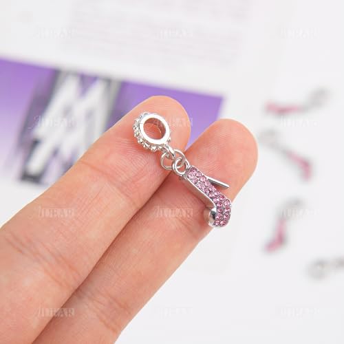 AUEAR, Fashion Crystal High Heel Shoe Shape Charms Bulk Pendant Jewelry Findings for Jewelry Making Necklace Bracelet DIY - color: Pink