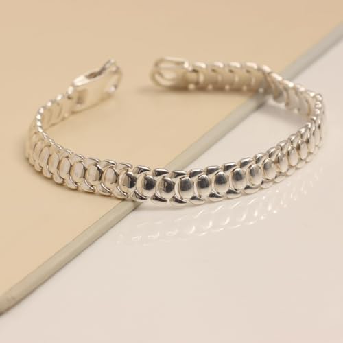 LeCalla Handmade Sterling Silver Mens Bracelets | Solid Italian 925 Chain Bracelets | Classic Designs Chain Bracelets for Men | Men's Silver Bracelet Gift for Dad, Boyfriend, Son - style: 8.5" Snake Back Pattern