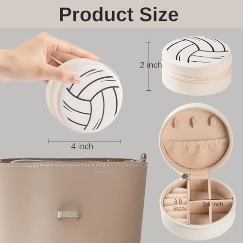 18-Pack Volleyball Travel Jewelry Case Round Volleyball Stuff Portable Jewelry Organizer Storage Case for Team Athletes & Sports Enthusiasts Christmas Events & Milestones - style: Volleyball-18