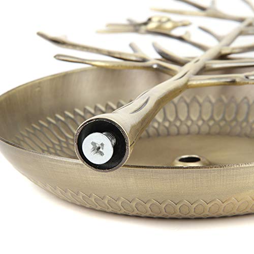 Jewelry Tree Necklace Earring Holder Modern Cute Bird Jewelry Stand for Women Girls Teen Gold - color: Gold