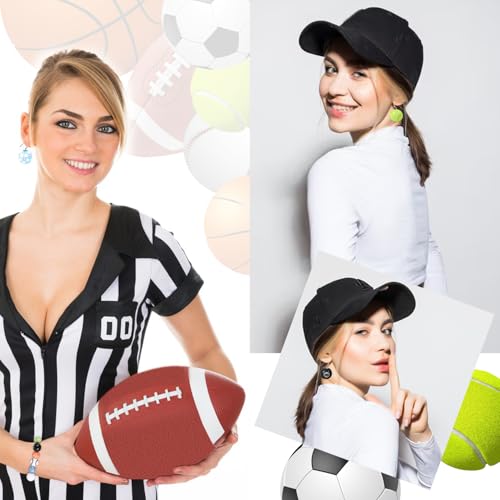 100 Pcs Sports Ball Beads Bulk with 5.5 Yard Elastic Rope,Acrylic Softball American Football Basketball Volleyball Baseball Tennis Beads for DIY Bracelet Necklace Keychain Jewelry Making Accessories - color: Mixed