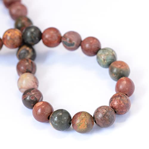 KISSITTY 235pcs 8mm Natural Picasso Stone/Jasper Bead Strands, Natural Gemstone Crystal Beads Round Smooth Chakra Beads Energy Healing Crystals Gemstones for DIY Jewelry Bracelets Necklaces Making - color: Natural Picasso Stone/Jasper