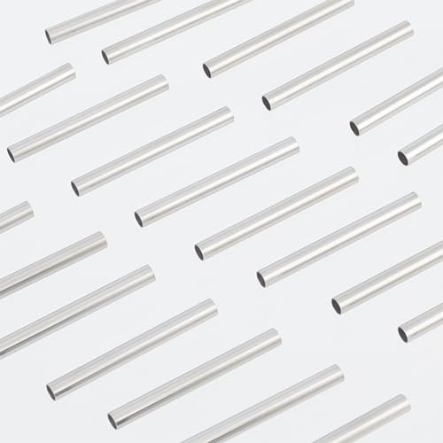 PH PandaHall About 200pcs 30mm Long Stainless Steel Tube Beads Straight Tube Charms Metal Smooth Finding Beads for Jewelry Crafts Making Findings, 2.7mm Hole Stainless Steel Color - size: 30mm long