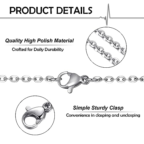 24 Pack Necklace Chains Stainless Steel Cable Chain Necklace Bulk for Jewelry Making, 18 Inches - color: 18 Inches