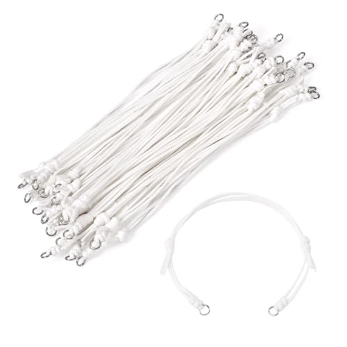 KISSITTY 20pcs Adjustable Bracelet Cords for Connector Charms Waxed Polyester Thread Cord Simple Color Half Finished Bracelet for Friendship Bracelets Jewelry Making - color: Simple Color