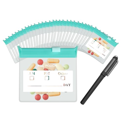 36 Packs Color Pill Pouch Bags 12mil 3 x 2.75 Inch bpa-Free, Frosted Clear EVA Materials, Heavy-Duty Thick Plastic Bags, Seal Zipper for Travel Medicine Organizer, Jewelry, Small Craft Pieces-Green - color: Frosted & Green, size: Pack of 36