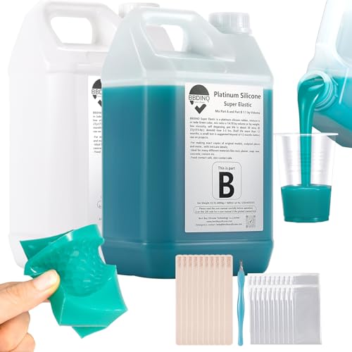 BBDINO Silicone Mold Making Kit - Super Elastic Silicon for Mold-Making 2 Gallons - Platinum Grade 1A:1B Mixing- Ideal for Resin/Silicone/Soap Molds Casting Jade Green - color: 282 Oz Jade Green