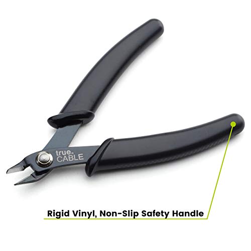 trueCABLE Precision Sharp Flush Cutter, 5 Pack, Wire Cutting Pliers for Ethernet Cable Preparation, Electronics, Jewelry & Crafts, Hardened Carbon Steel with Non-Slip Handle, Cut Wire Up To 16 AWG - style: 5 Pack