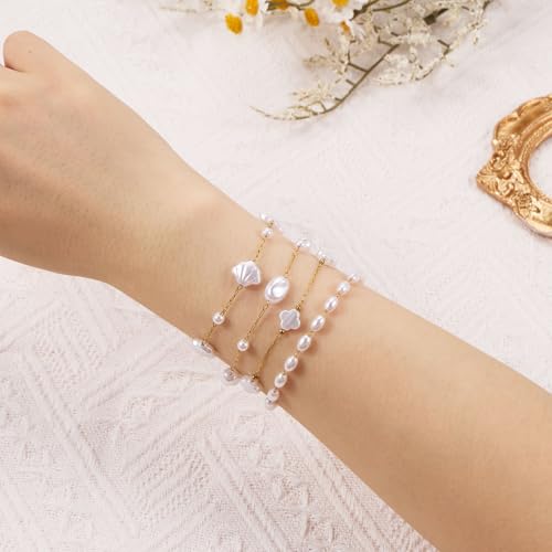 KYUNHOO Gold Plated Chain Roll on Spool 16.4 Feet Irregular Pearl Chains for Jewelry Making Stainless Steel Jewelry Supplies with Lobster Clasps Jump Rings for DIY Crafting - color: Irregular Bead Gold