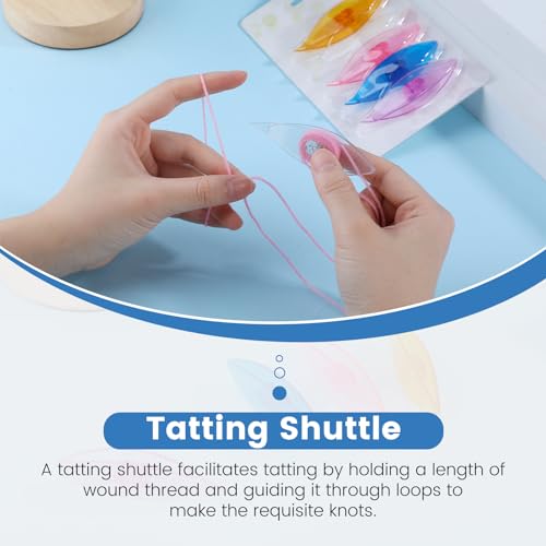 BUTUZE Tatting Shuttle Kit, 15 PCS Plastic Shuttle Set with Crochet Hooks and Beading Needles, Big Eye needles for DIY Craft Tool - size: 15 PCS