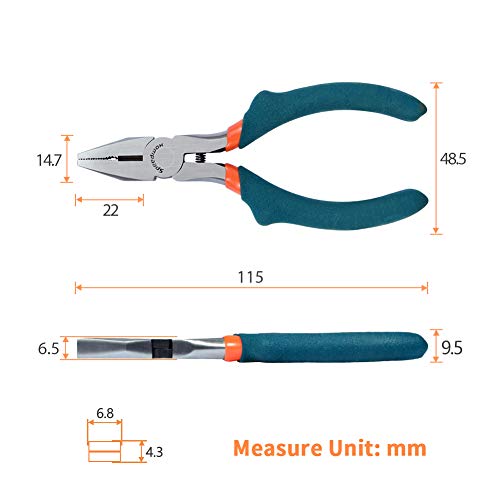 SPEEDWOX Mini Lineman's Pliers Thin Precision Jewelry Wire Cutters 4-1/2 Inches Multi Use Combination Pliers Convex Shoulder Small Side Cutters Micro Fine Linesman Plier Beading Tool Hobby Craft - style: Lineman's Pliers